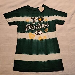 Green Bay Packers girls size Large 10/12, shirt sleeve shirt New